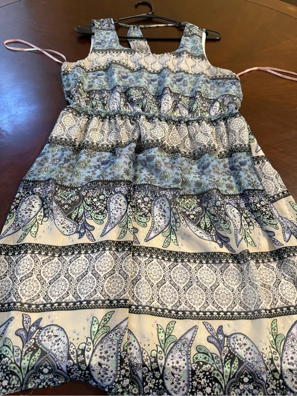Forever 21 Blue and Cream Paisley-Print Sundress